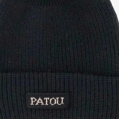 Patou Wool Beanie With Logo In Black