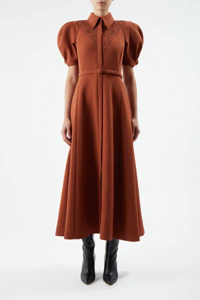 Gabriela Hearst Billy Dress In Red Clay Double-face Wool Crepe In Red Clay