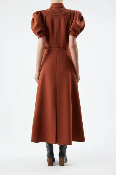 Gabriela Hearst Billy Dress In Red Clay Double-face Wool Crepe In Red Clay