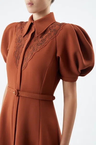 Gabriela Hearst Billy Dress In Red Clay Double-face Wool Crepe In Red Clay