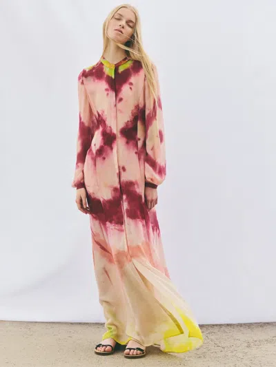 Gabriela Hearst Massey Dress In Multi Tie Dye Cashmere In Multi