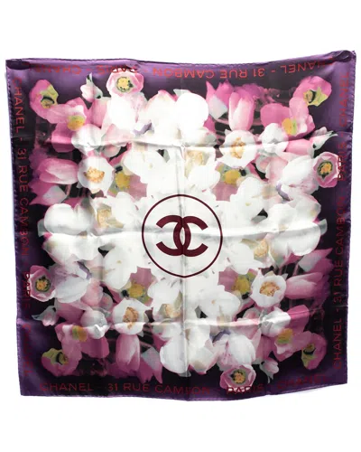 Pre-owned Chanel Silk Rue Cambon Cc Scarf (authentic )