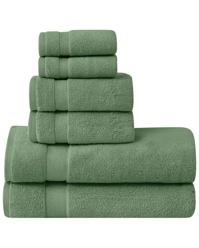 Truly Soft Quick Dry 6 Piece Towel Set - Green