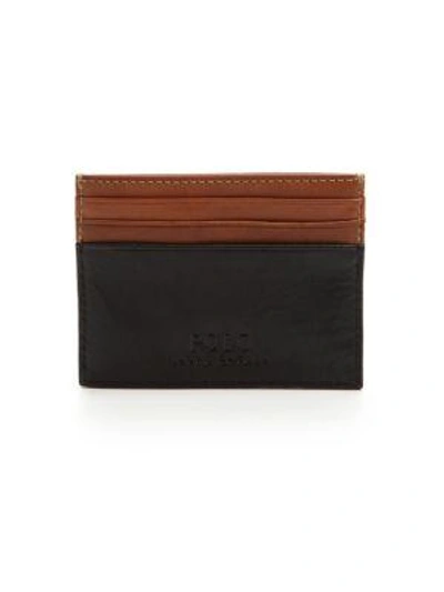 Shop Polo Ralph Lauren Two-tone Card Case In Black