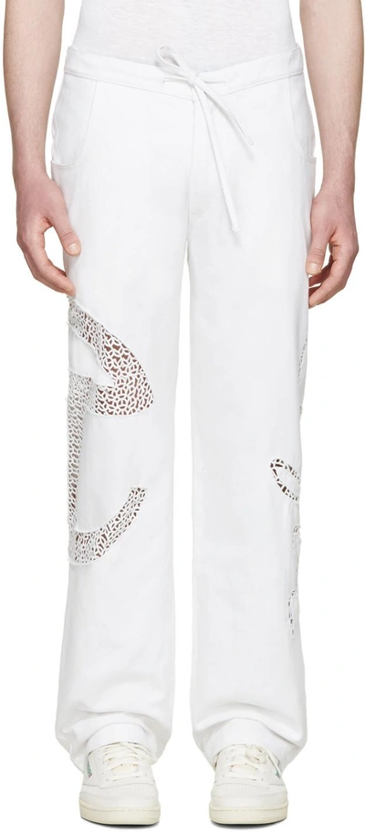 Shop Telfar White Basic Lace Jeans