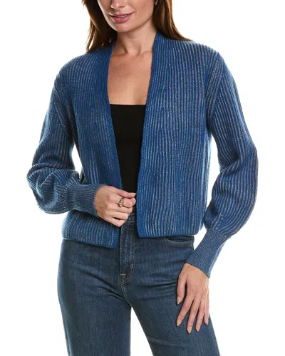 Forte Cashmere Plaited Wool & Cashmere-blend Cardigan In Blue