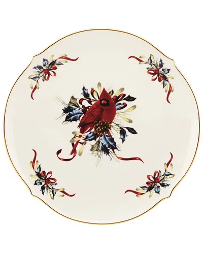 Lenox Winter Greetings Round Serving Platter In White