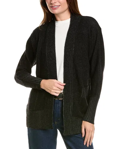 Forte Cashmere Plaited Wool & Cashmere-blend Cardigan In Black