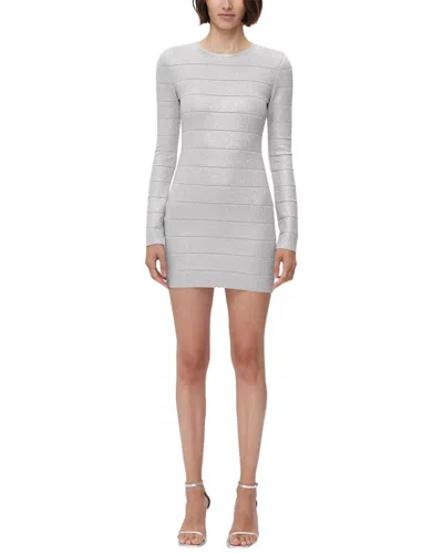 Herve Leger Metallic Long-sleeve Minidress