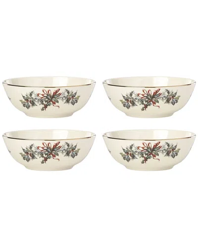 Lenox Winter Greetings Dinnerware Place Setting Bowls, Set Of 4 In White