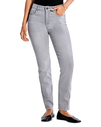 Shop Nic + Zoe Nic+zoe Mid Rise Straight Ankle Jeans In Mercury