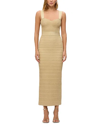 Herve Leger The Metallic Eva Gown In Met Gold