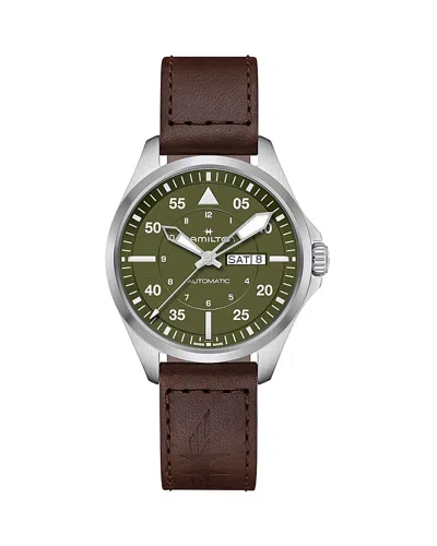 Hamilton Khaki Aviation Watch, 42mm In Green/brown