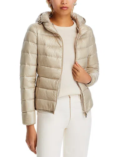 Herno Iconico Giada Ultralight Removable Hooded Jacket In Champagne