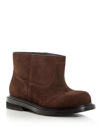 Moschino Slip-on Suede Ankle Boots In Brown
