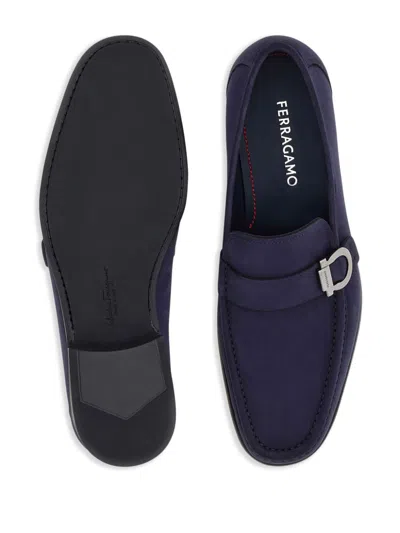 Ferragamo Gancini-embellished Loafers In Blue