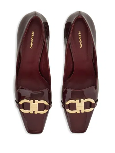 Ferragamo Pump With Gancini Ornament In Red
