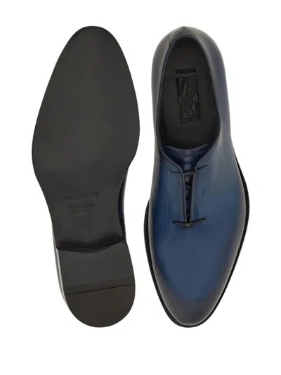 Ferragamo Tramezza Oxford Shoes In Blue
