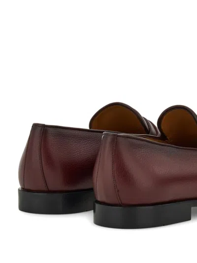 Ferragamo Gancini-plaque Loafers In Brown