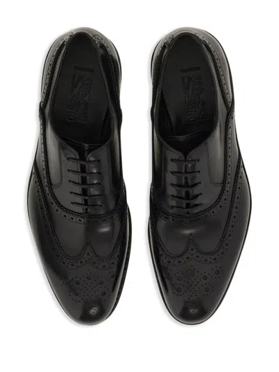 Ferragamo Tramezza Oxford Shoes In Black