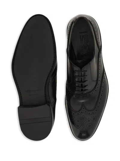Ferragamo Tramezza Oxford Shoes In Black