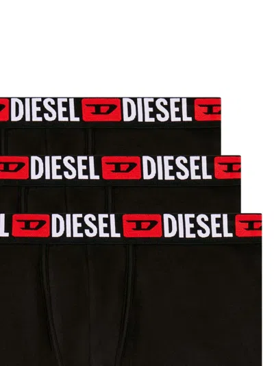 Diesel Logo-waistband Boxer Briefs (pack Of Three) In Black