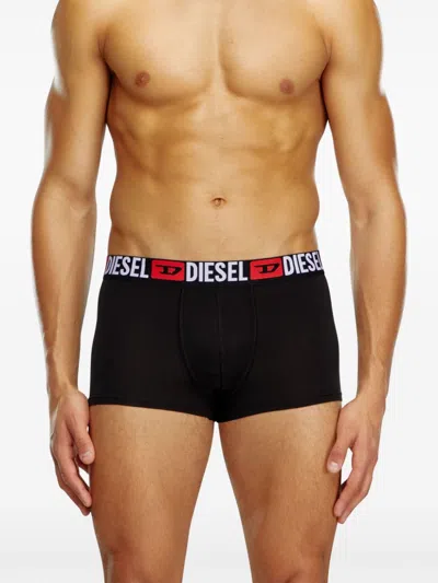 Shop Diesel Logo-waistband Boxer Briefs (pack Of Three) In Black