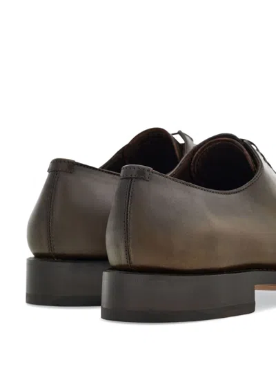 Ferragamo Angiolo Lace-up Leather Dress Shoes In Brown