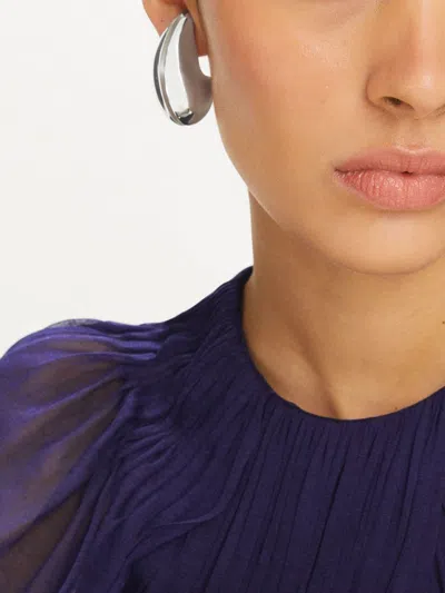 Tory Burch Wave Clip-on Earrings In Silver