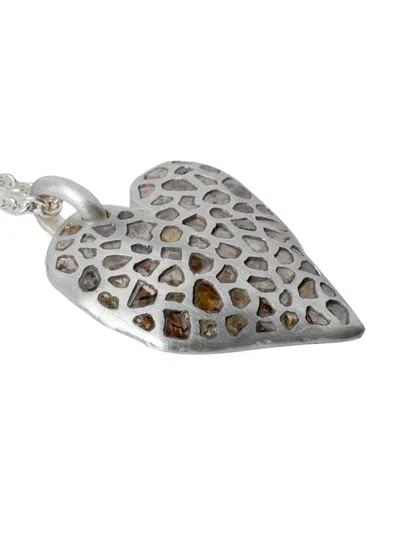 Parts Of Four Heart Necklace In Silver