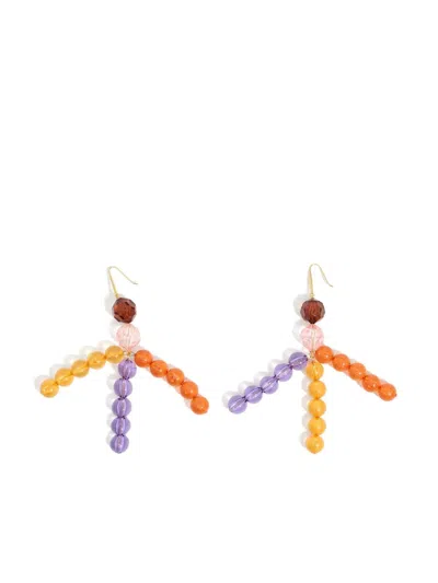 Shop Bimba Y Lola Multicolor Beaded Earrings In Pink