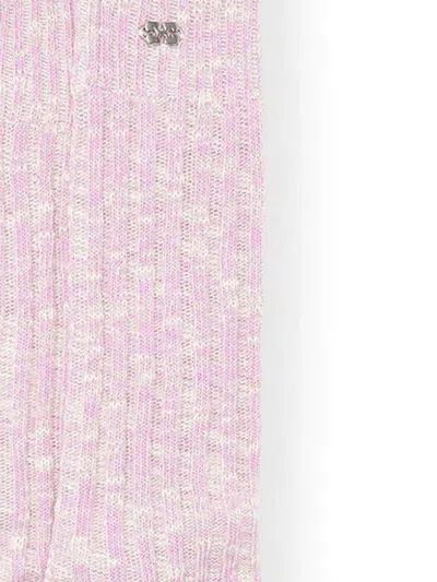 Ganni Ribbed Socks In Pink