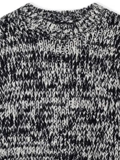 Anine Bing Sydney Crew Sweater Black And White In Black