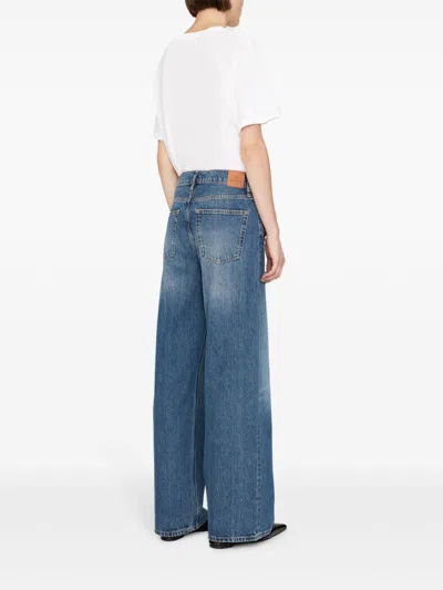Shop Anine Bing Manon Jeans In Blue