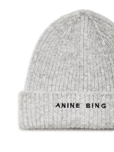 Anine Bing Elia Beanie In Light Heather Grey In Grey