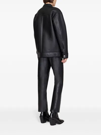 Anine Bing Henry Leather Jacket In Black