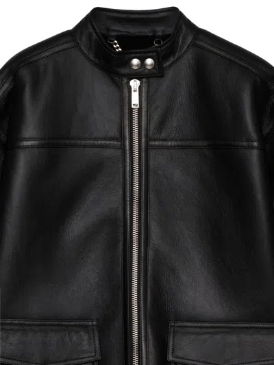 Anine Bing Henry Leather Jacket In Black