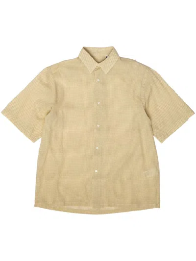 Shop Kaptain Sunshine Mini-checked Shirt In Yellow