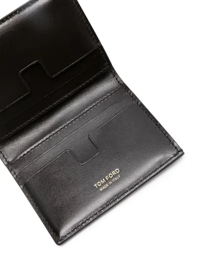 Shop Tom Ford Crocodile-embossed Card Holder In Brown