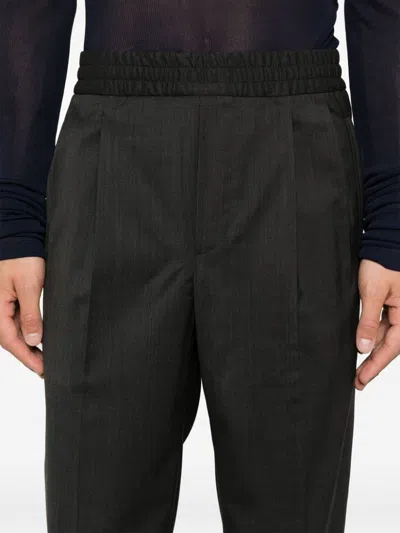 Zegna Pleat-detail Tapered Trousers In Grey
