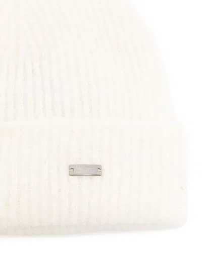 Herno Logo-plaque Beanie Hat In White