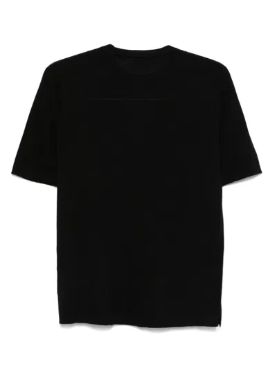 Shop Dell'oglio Fine-knit T-shirt In Black