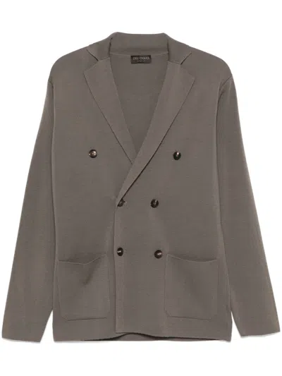 Dell'oglio Merino Wool Cardigan In Grey