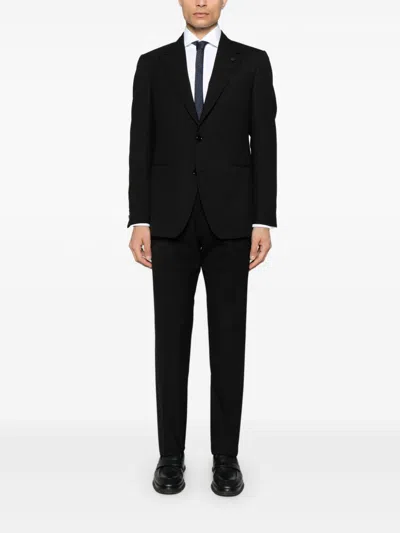 Lardini Single-breasted Suit In Black