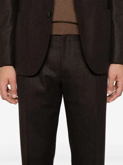 Lardini Striped Suit In Brown