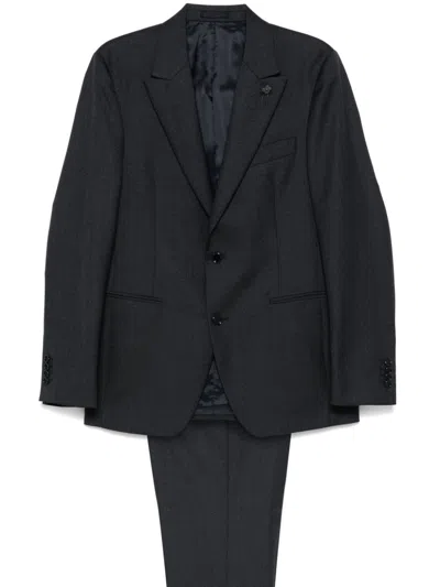 Lardini Virgin Wool Suit In Blue