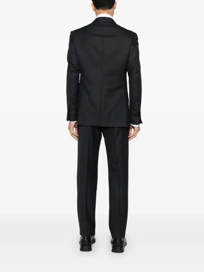 Lardini Virgin Wool Suit In Blue