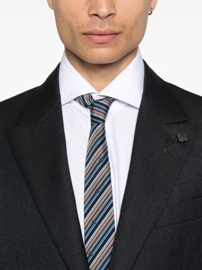 Lardini Virgin Wool Suit In Blue