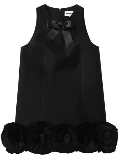 Shop Shushu-tong Organza Roses Dress In Black