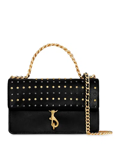 Rebecca Minkoff Edie Studded Leather Wallet Crossbody In Black